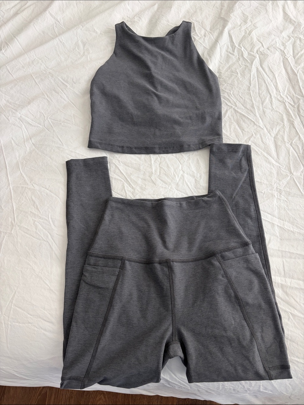 Beyond Yoga Matching Set - Refocus Cropped Tank & Out of Pocket Leggings, Size S